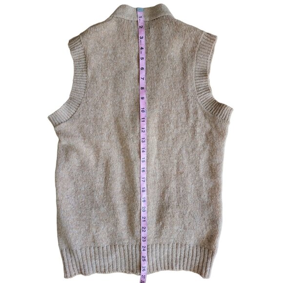 JC Penny's The Men's Shop Camel Button Up Sweater Vest Wool Blend Medium - Picture 5 of 5